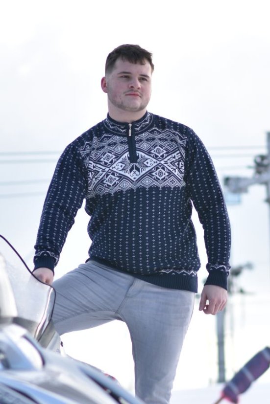 Muški norveški pleteni džemper Kemal-Z – plava