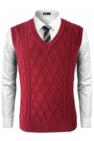 Pleteni moški brezrokavnik PikoBB bordo