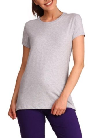 Damen-T-Shirt mit kurzen Ärmeln Grau