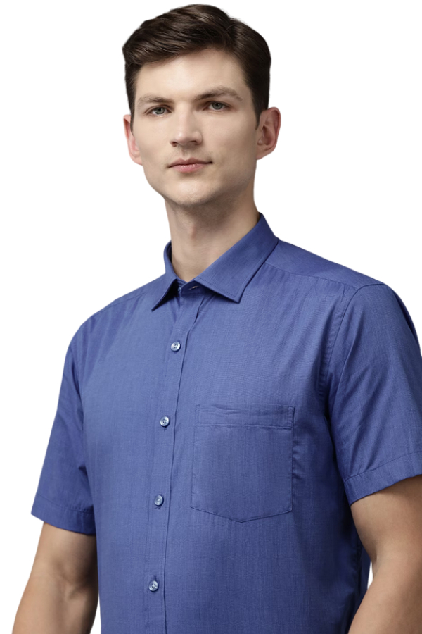 Moška srajca s kratkimi rokavi 44551 modra