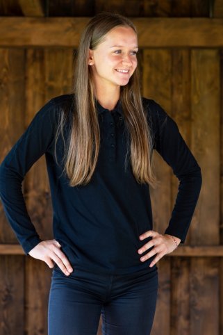 Ženska polo majica dugih rukava Ewident – crna