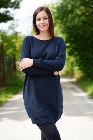 Obleka iz trikoja navy