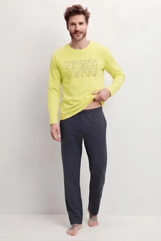Men's Yellow Long-Sleeve Pyjamas – Zltko