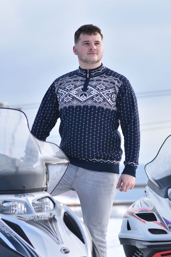 Moški norveški pulover s trojanskim ovratnikom Kemal-Z