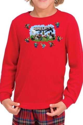Minecraft_team detské tričko červené