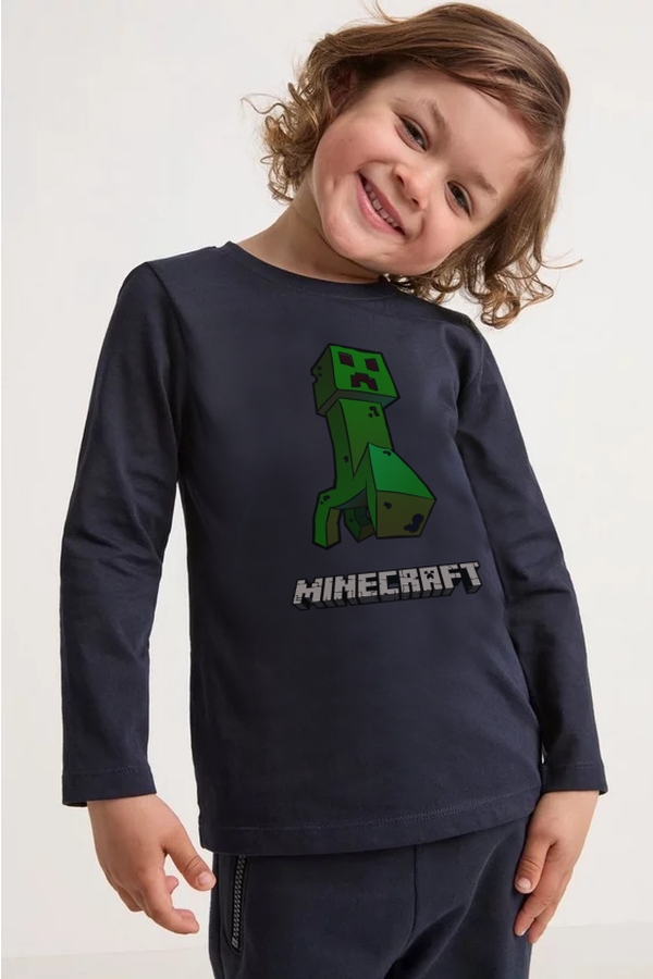 Tricou pentru copii Minekrok navy