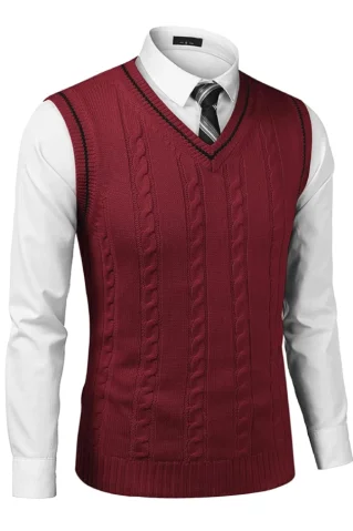 Pánska pletená vesta BogiBB bordo