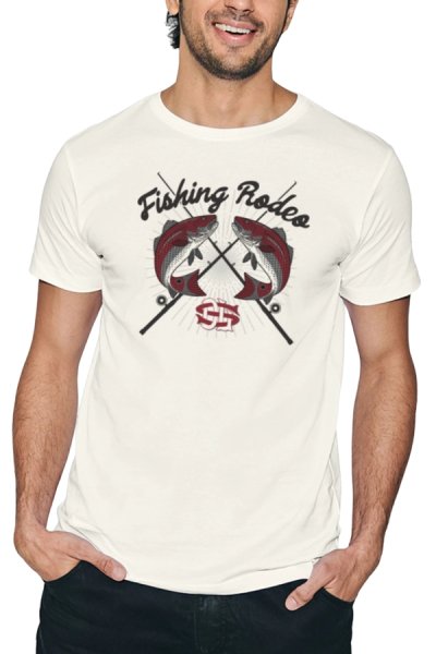 Fishingrodeo tričko 100% bavlna biela