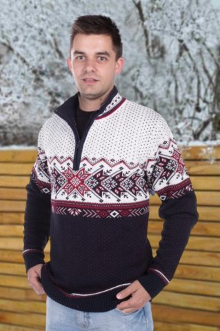 Pánsky nórsky sveter Igor-Z – tmavomodrý