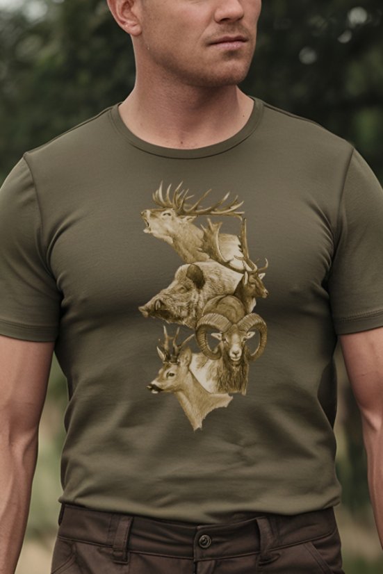 Poľovnícke tričko Wild2 s motívom divej zvery