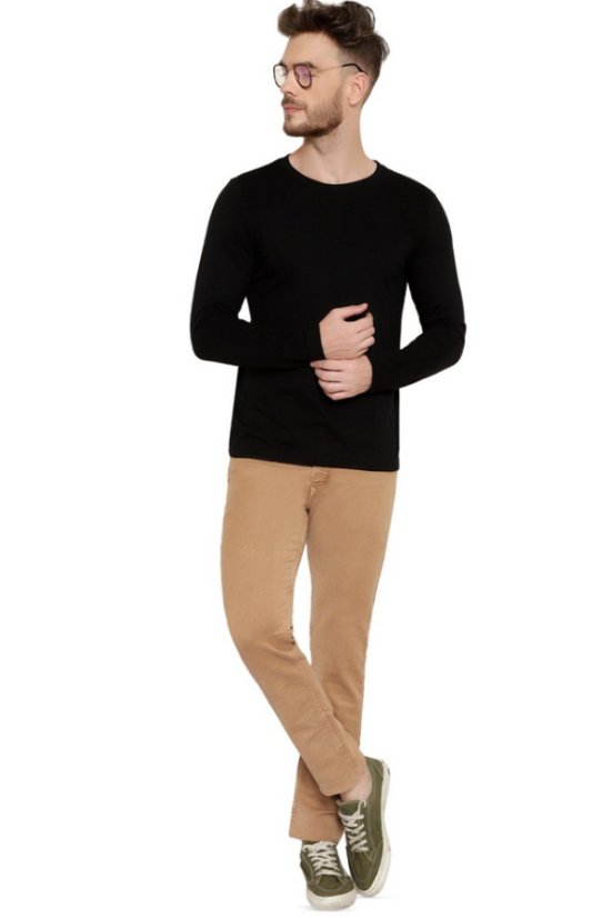 Elegantna potkošulja 32405G s dugim rukavima 100% pamuk crna
