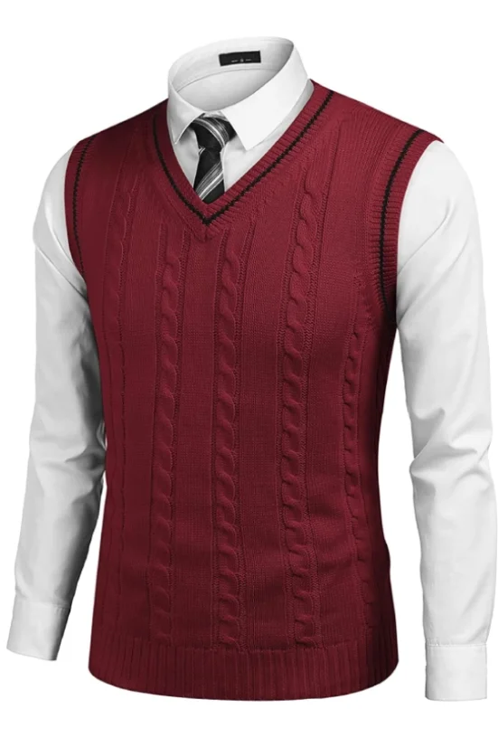 Pánska pletená vesta BogiBB bordo
