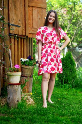 Dámske letné šaty JVPC5166 červena