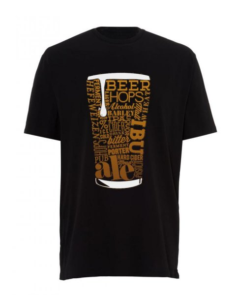 Pánske tričko s potlačou Pivo čierna