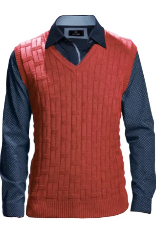 Pánská pletená vesta Otto BB cihla