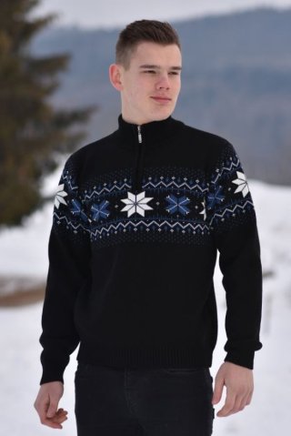 Muški džemper s norveškim uzorkom Miro Z crni