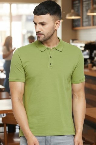 Tricou polo verde pentru bărbați 44254