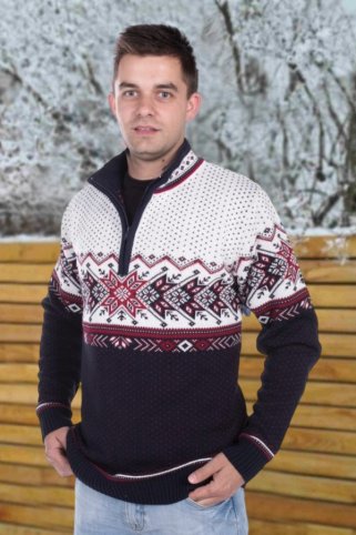 Męski norweski sweter Igor-Z – granatowy