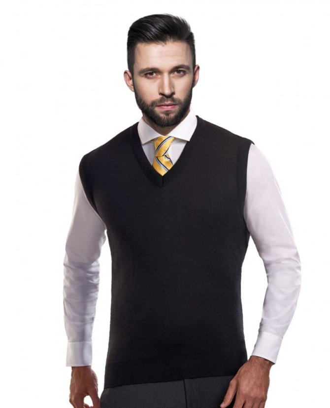 Muški pleteni prsluk 44969 crna