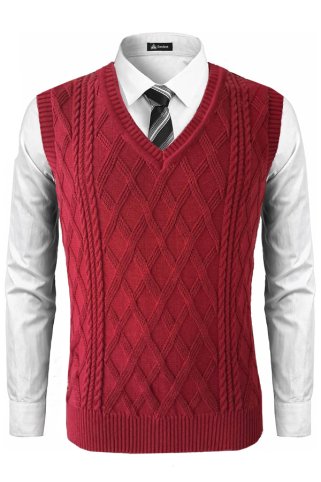 Pánska pletená vesta PikoBB bordo