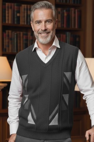 Knitted Men's Vest Graphite KeltBB