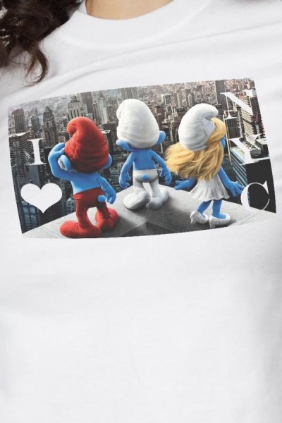 Bavlněné Ewident tričko Smurfs biela