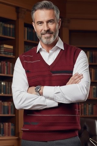 Pisan brezrokavnik v retro vzorcu Noris-BB bordo