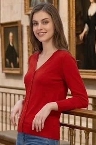 Elegantný dámsky sveter 00697 červená