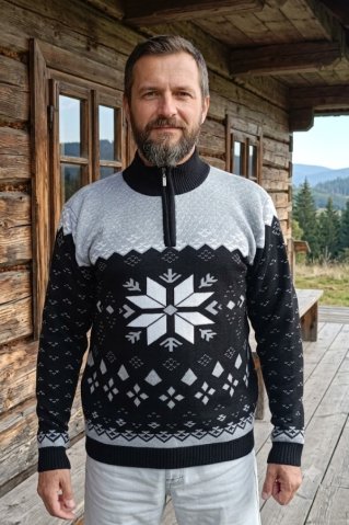 Pánský svetr s norským motivem Gracio-Z černa