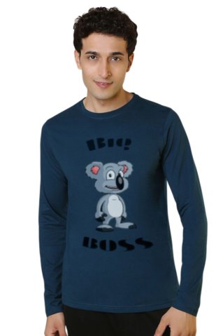 Męska niebieska piżama – długi rękaw – motyw Koala