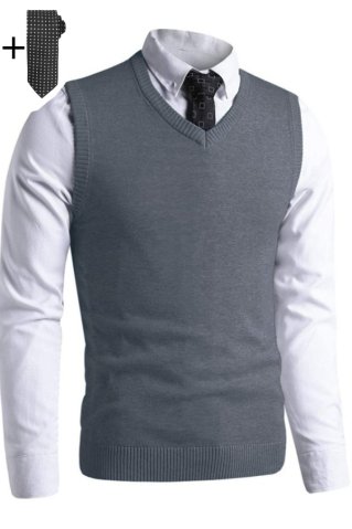 Pánska pletená vesta 44969 grafit