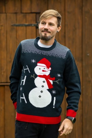 Pánsky vianočný pulóver – Snehuliak