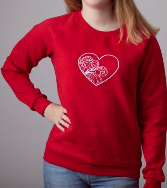 Dievčenská mikina 44475 srdce červená