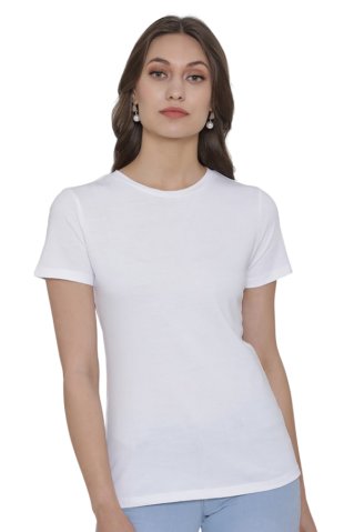 Damen-T-Shirt mit kurzen Ärmeln Weiß