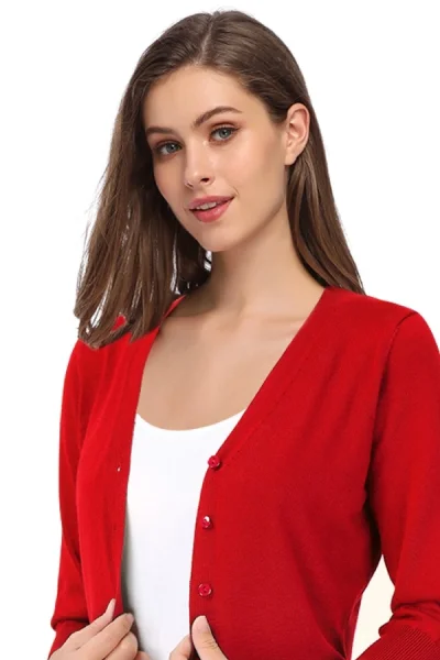 Elegantný dámsky sveter 00697 červená
