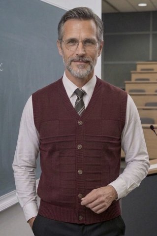 Pánská vesta Ewident na knoflíky – bordó