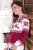Life – Damen Bordeaux Norwegischer Pullover mit Hirschmotiv