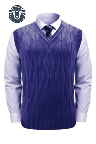Męska wełniana dzianinowa kamizelka Cerin royal