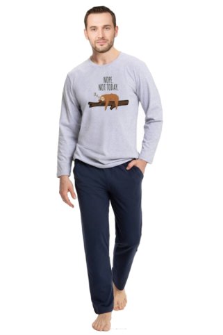 Muška siva pidžama – dugi rukav – Nopesloth