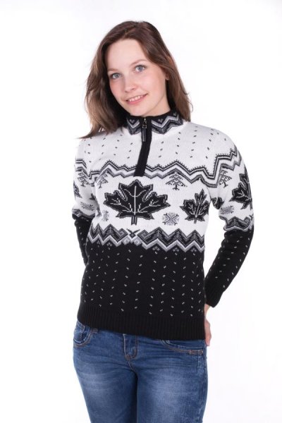Női norvég pulóver JavoraZ fekete