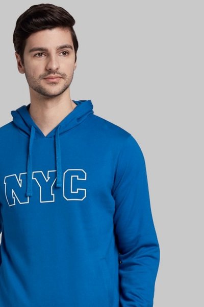 NYC férfi kék pulóver