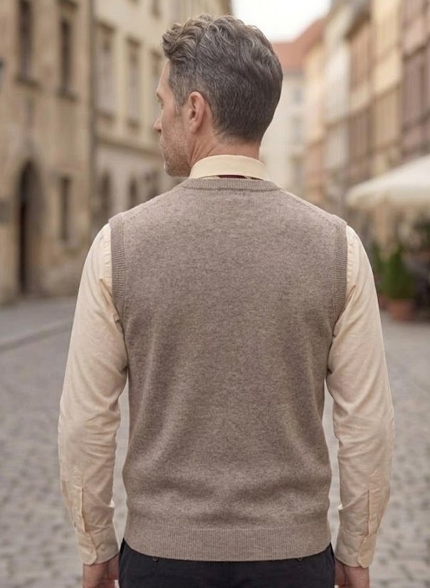 Muški pleteni prsluk Riko BB betonske boje