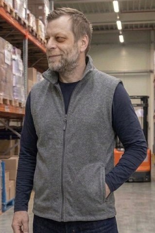 Premium men's fleece vest by EWIDENT grafit