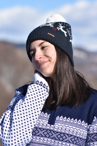 Pletena čepica 03512 unisex navy
