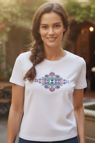 Women's T-shirt Flo with Folklore Motif