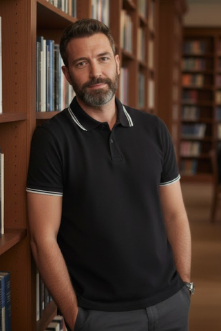 Muška crna rastezljiva polo majica