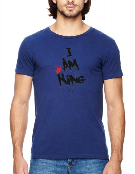 Cool I AM KING tricou albastru