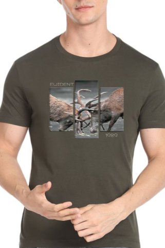 Poľovnícke tričko s dvoma jelenmi v boji Wildboj