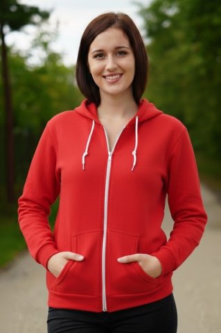 Dámská mikina s dlouhým zipem a kapucí 5571600 bordó