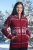 Oria-AZ women’s burgundy sweater with Norwegian pattern and long zipper